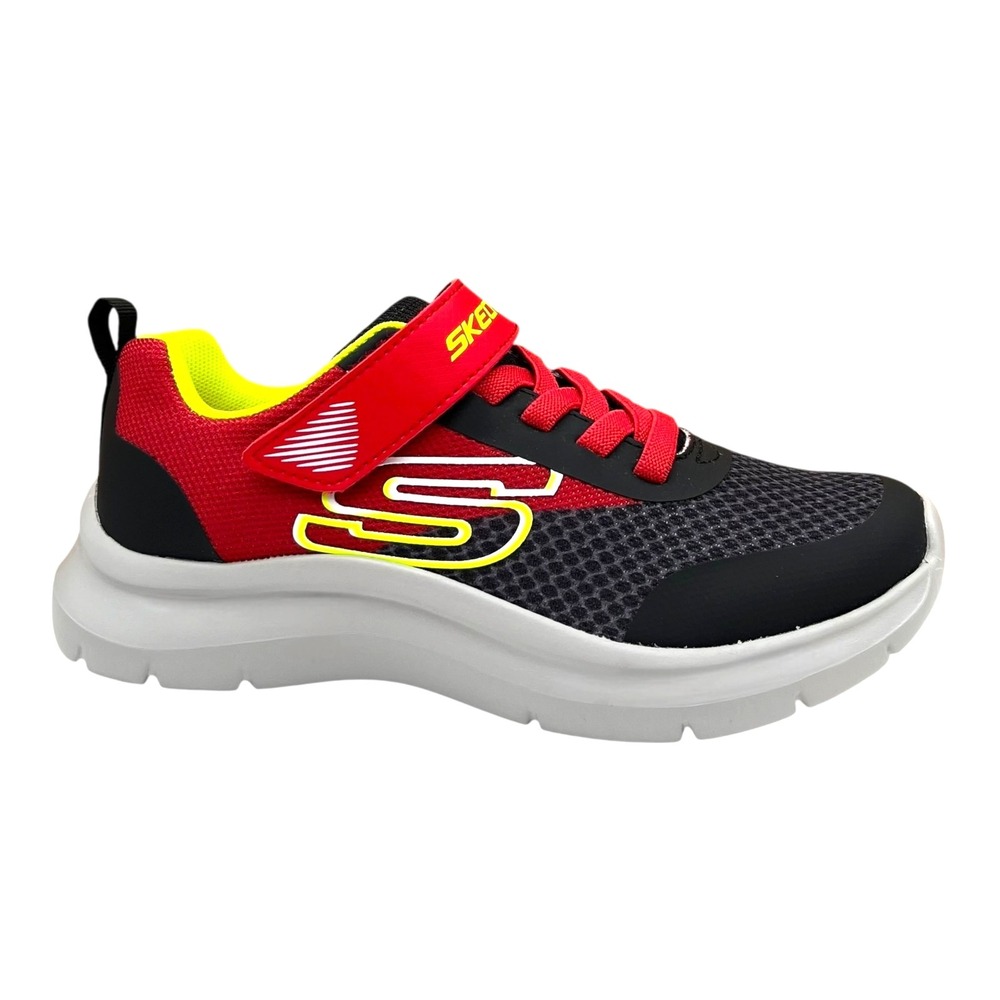 Skechers Squad Youth Boys Slip On Sneakers Size 3 Black/Red/Yellow Lightweight - Picture 13 of 14